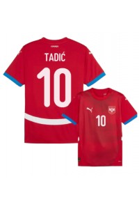 Serbia Dusan Tadic #10 Fotballdrakt Hjemme Klær EM 2024 Korte ermer